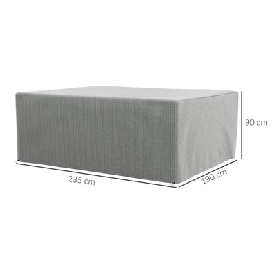 Outsunny 235 x 190 x 90 cm Large Patio Set Covers, Outdoor Garden Furniture Protection Cover Protector Waterproof Anti-UV Grey 