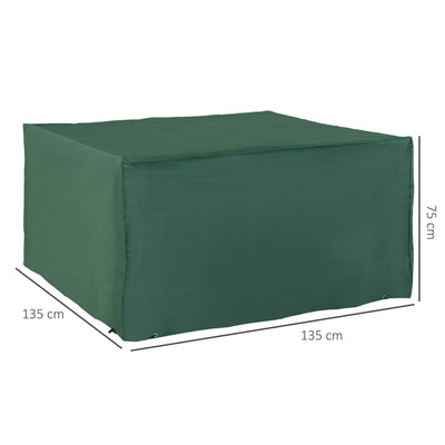 Outsunny 600D Oxford Patio Set Cover Outdoor Garden Rattan Furniture Protection Cover Protector Waterproof Anti-UV, Green, 135 x 135 x 75cm 
