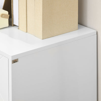 HOMCOM Storage Cabinet Slim Sideboard with Golden Hairpin Legs Adjustable Shelves for Living Room Dining Room Hallway White 