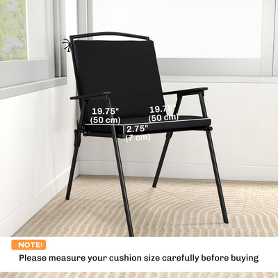 Outsunny Outdoor Seat Cushions Set of 2 with Ties, Waterproof Garden Seat Pads, Black 