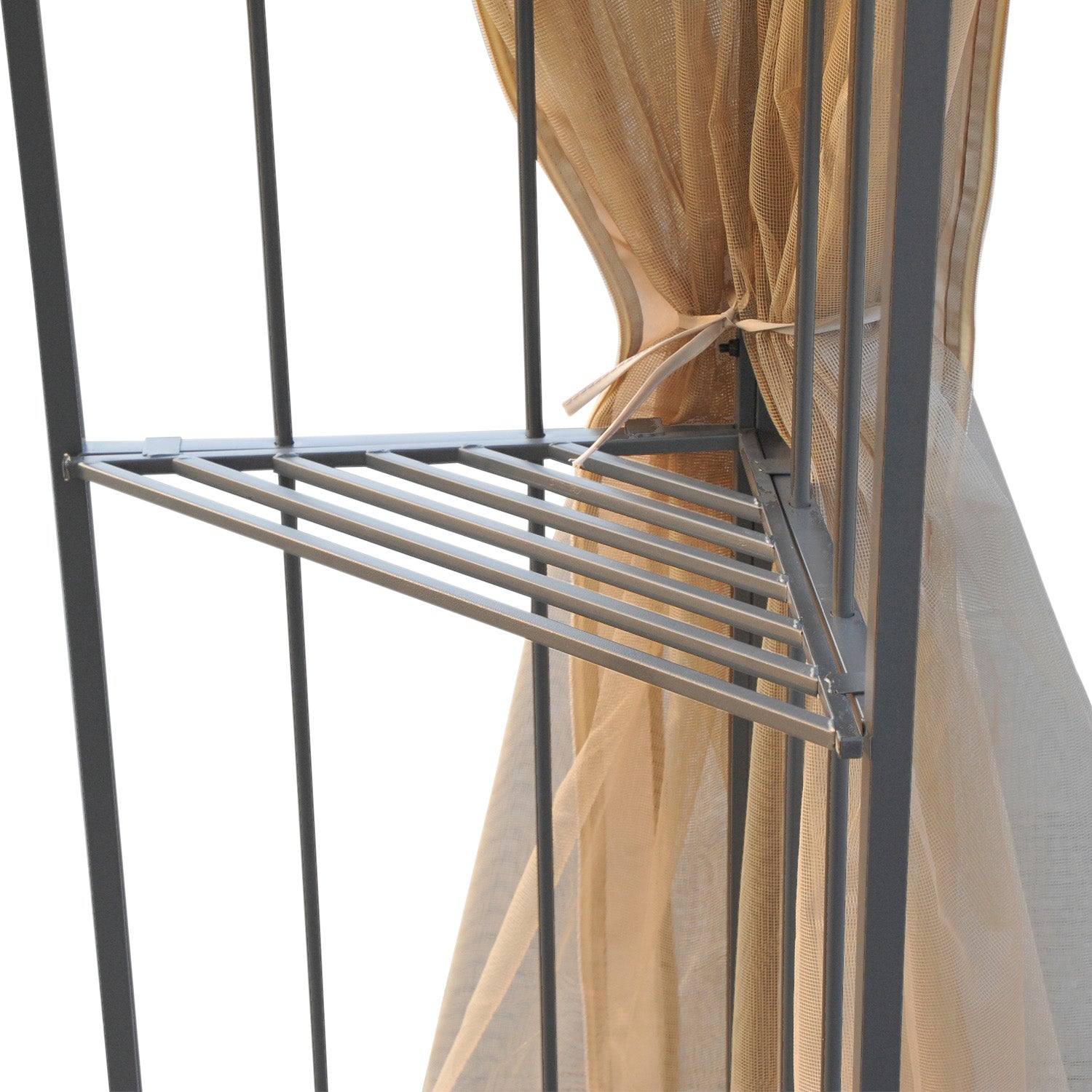 Outsunny 3(M)x3(M) Garden Gazebo Double Top Outdoor Canopy Patio Event Party Wedding Tent Backyard Sun Shade with Netting - Cream White 