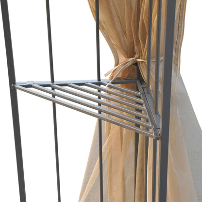 Outsunny 3(M)x3(M) Garden Gazebo Double Top Outdoor Canopy Patio Event Party Wedding Tent Backyard Sun Shade with Netting - Cream White 