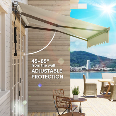 Outsunny 2.5 x 3m Electric/Manual Awning, with Remote - Beige 