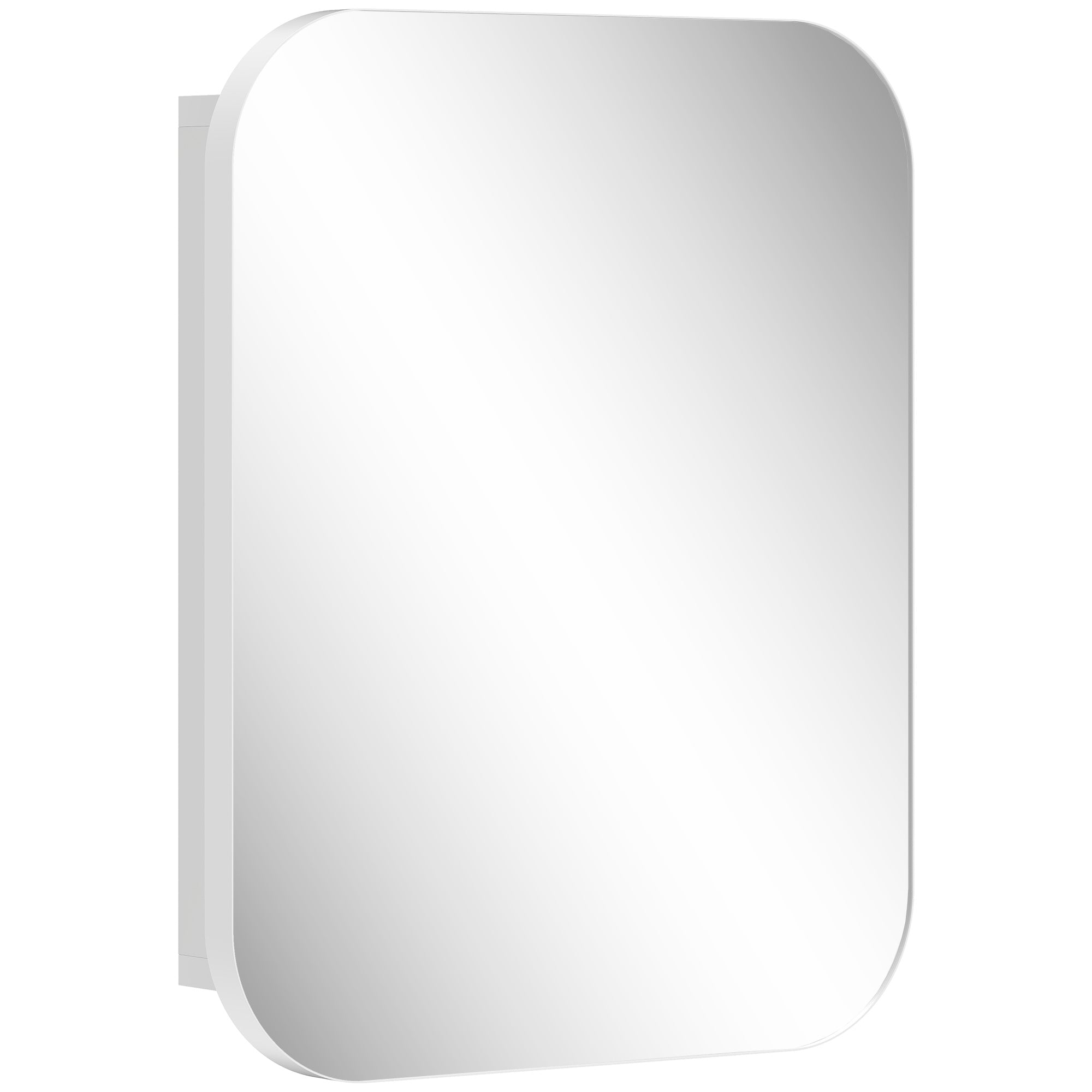 HOMCOM Bathroom Medicine Cabinet with Mirror, Bathroom Wall Cabinet with Adjustable Shelves, Soft Close Hinges, White 