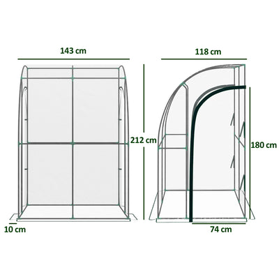Outsunny 143cm x 118cm Walk-In Lean To Greenhouse, with Accessories 
