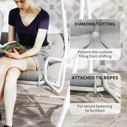 Outsunny Three-Seater Bench Cushion - Light Grey 