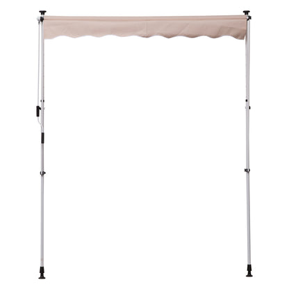 Outsunny 2x1.5m  Adjustable Outdoor Aluminium Frame Awning Beige 