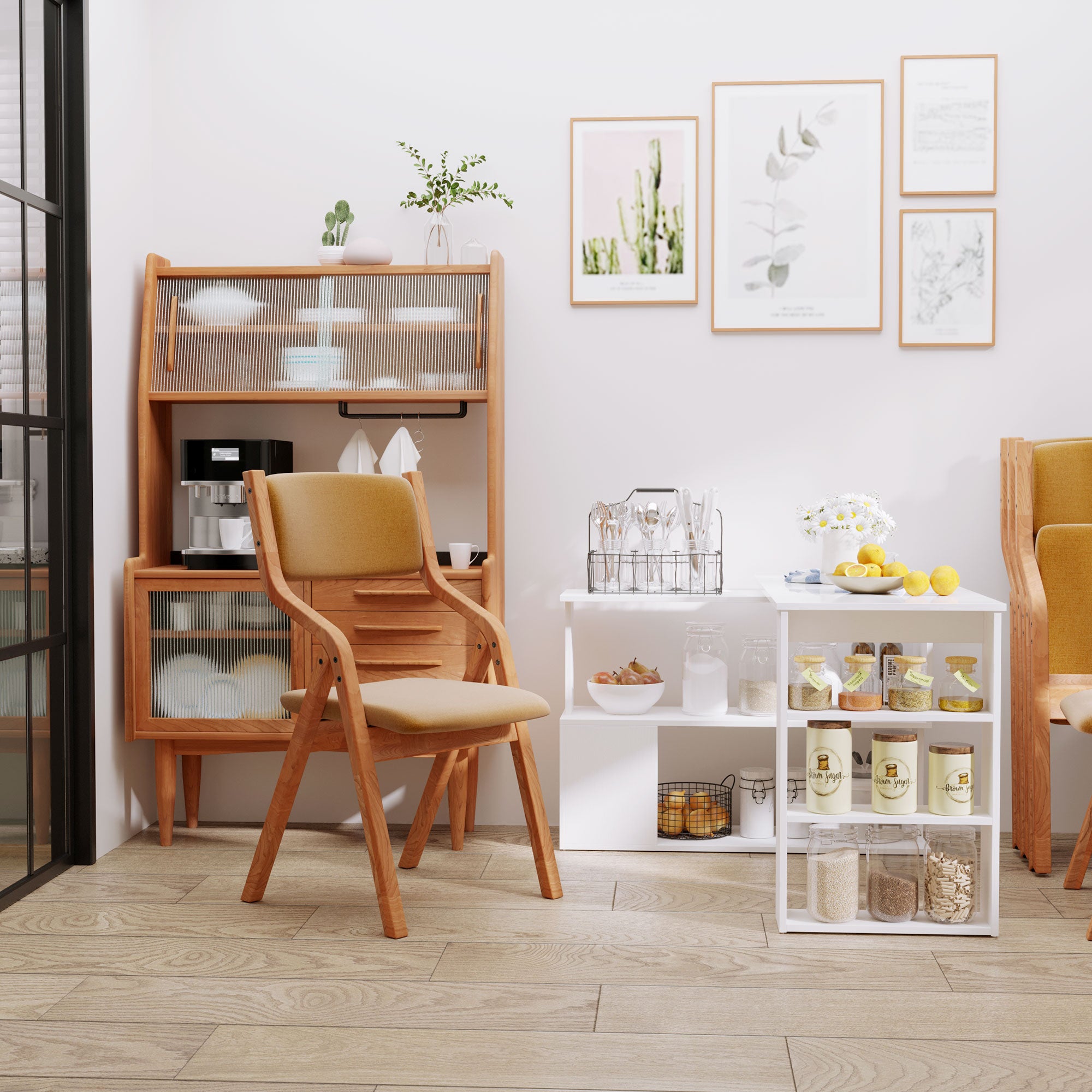 HOMCOM Corner Computer Desk, L Shaped Desk with 360° Rotating Bookshelf, 120L x 110W x 74.5H cm, White 