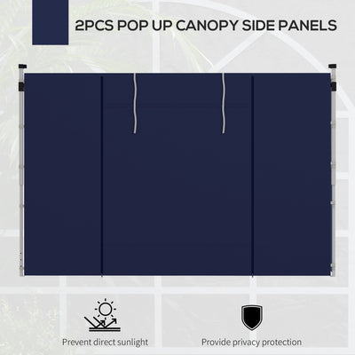 Outsunny Set of Two 195 x 295cm Replacement Gazebo Side Walls - Blue 