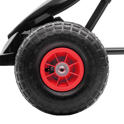 HOMCOM Kids Pedal Go Kart, with Adjustable Seat, Inflatable Tyres - Red 