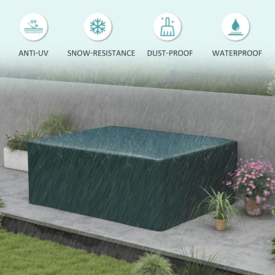 Outsunny Garden Furniture Cover, Waterproof Anti-UV Large Protective Patio Set Covers, 235 x 190 x 90cm, Green 