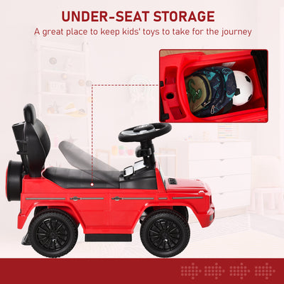 HOMCOM 3 in 1 Kids Children Ride on Push Car Toddler Sliding Car G350 Licensed Walker Foot to Floor Slider Push-Along with Horn Steering Wheel NO POWER Manual, Red 