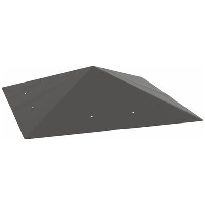 Outsunny 3 x 3(m) Gazebo Canopy Replacement Cover, Garden Gazebo Roof Replacement with Drain Holes, Water Resistant PVC Coating, 370g/\'e3\'8e\'a1, UPF30+, TOP COVER ONLY, Grey 
