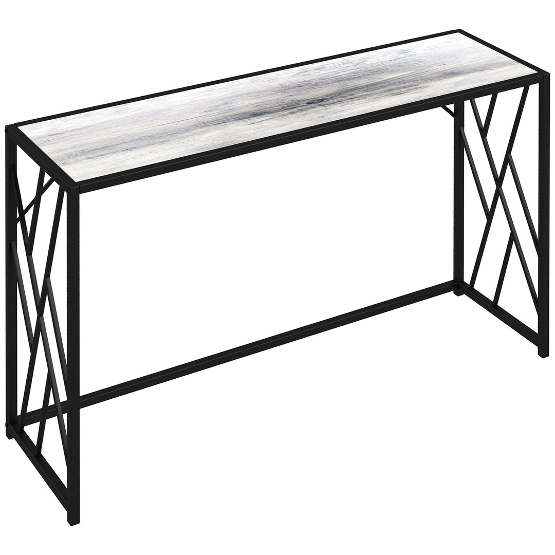 HOMCOM Console Table, Industrial Sofa Table with Metal Frame for Living Room, Hallway, 120 cm, Grey 