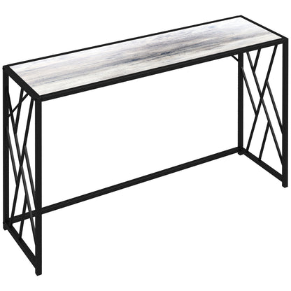 HOMCOM Console Table, Industrial Sofa Table with Metal Frame for Living Room, Hallway, 120\'c2\'a0cm, Grey 