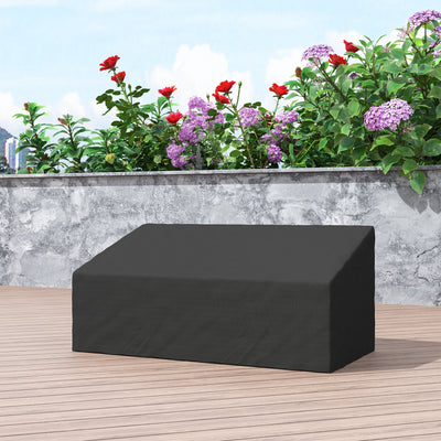Outsunny 600D Oxford Cloth Furniture Cover, 3 Seater Sofa Protector for Garden Patio, Outdoor, Waterproof, Black, 218 x 111 x 63-101 cm 