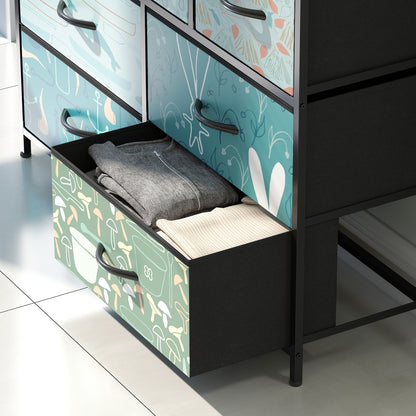 HOMCOM 7-Drawer Chest of Drawers - Blue