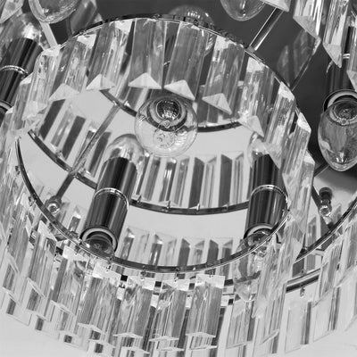 HOMCOM Round Crystal Ceiling Lamp 7 Lights Chandelier Mounted Fixture For Living Room Dining Room Hallway Modern 