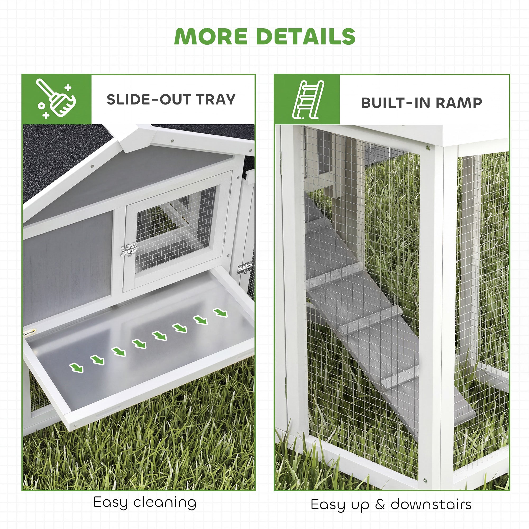 PawHut Large Chicken Coop, Wooden Outdoor Chicken Cage Poultry Hen House with Nesting Box 