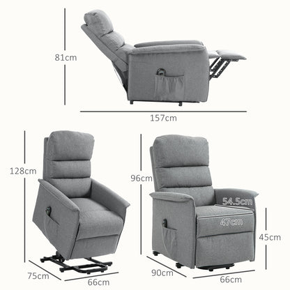 HOMCOM Electric Riser Recline Armchair, with Footrest - Grey 