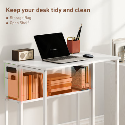 HOMCOM 80 cm Drop Leaf Writing Work Desk - White 