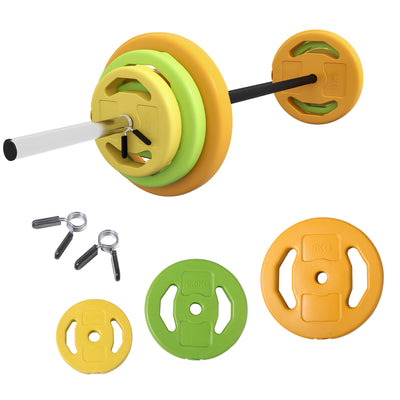 HOMCOM 20kg Barbell Weights Set, Adjustable Weights with Non-slip Handle, for Women and Men Home Gym Exercise Weight Strength Training 