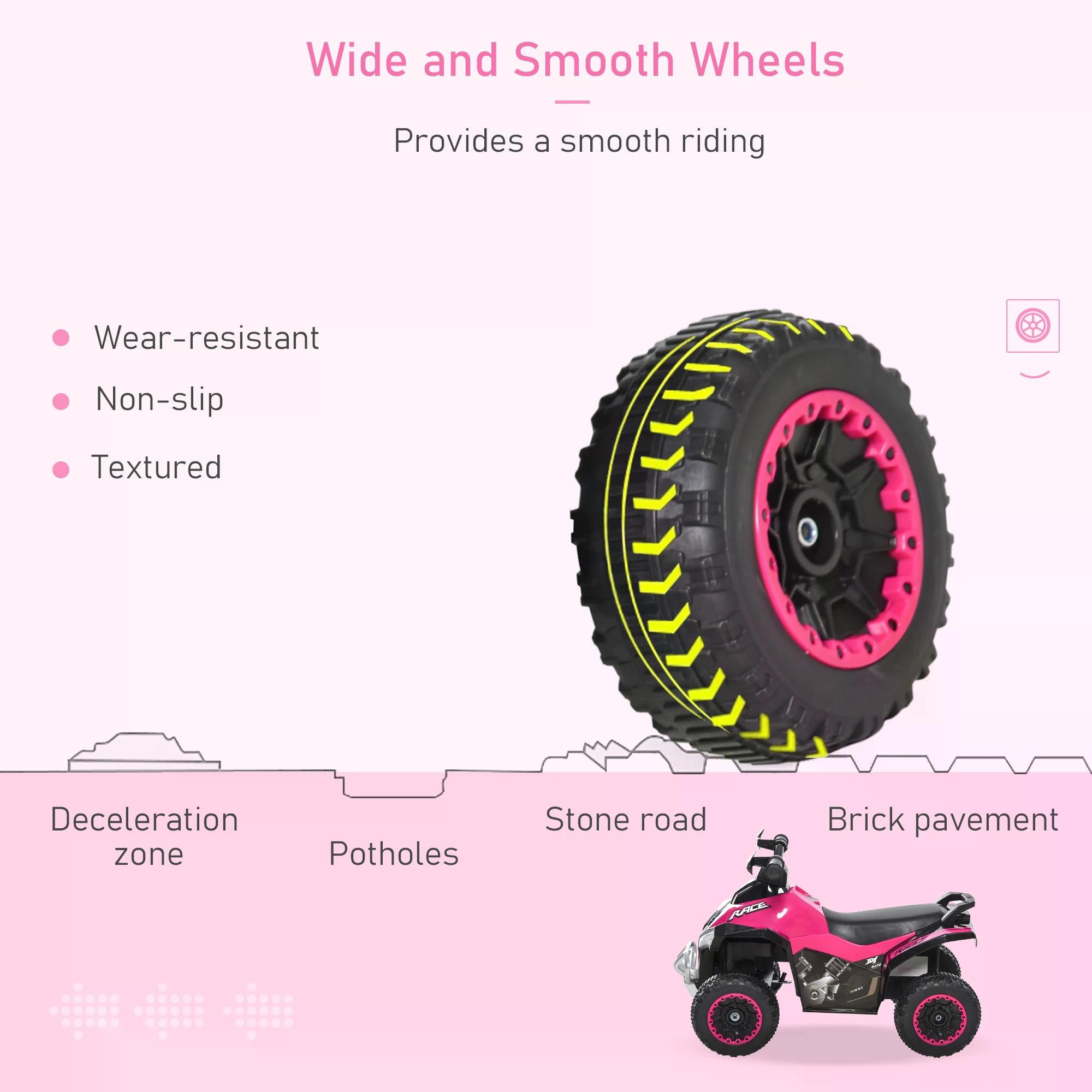 HOMCOM Ride on Toy for Kids 4 Wheel Foot-to-Floor Sliding Walking Car Toy Motorcycle Baby Walker Toddler Toys for for 18-36 Months Boys and Girls 
