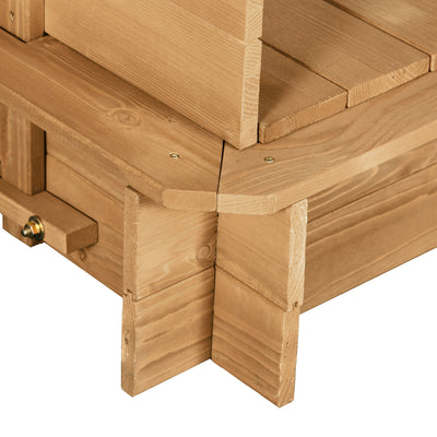 Outsunny Wooden Sandpit with Adjustable Canopy Light Brown 