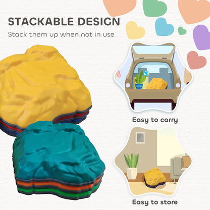 AIYAPLAY Balance Stepping Stones for Kids with Non-slip Bottom, Indoor Outdoor Obstacle Course for Ages 3-8 Years, Multicoloured 