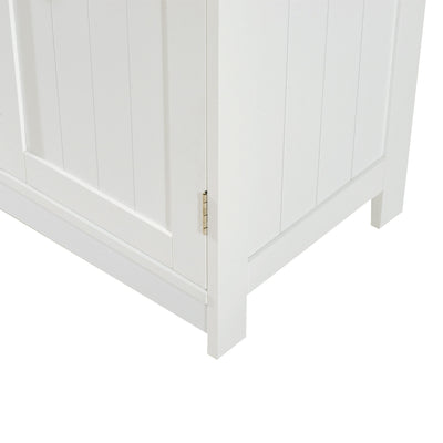 HOMCOM Under Sink Bathroom Storage Cabinet 2 Layers Vanity Unit Wooden - White 