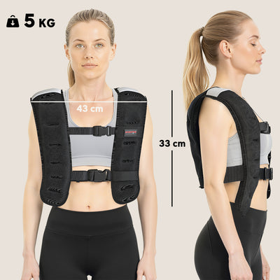SPORTNOW Weighted Vest, 5 kg Weight Vest with Adjustable Straps, Reflective Strips, Black 