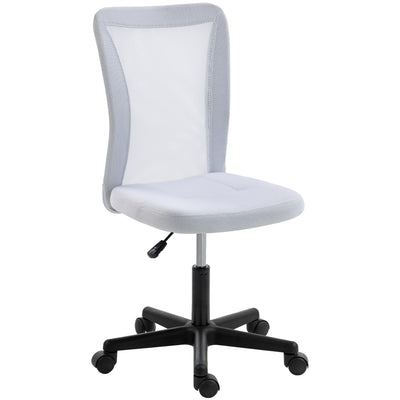 Vinsetto Mesh Office Chair Armless Swivel Executive Computer Desk Chair Adjustable Height Wheels White 