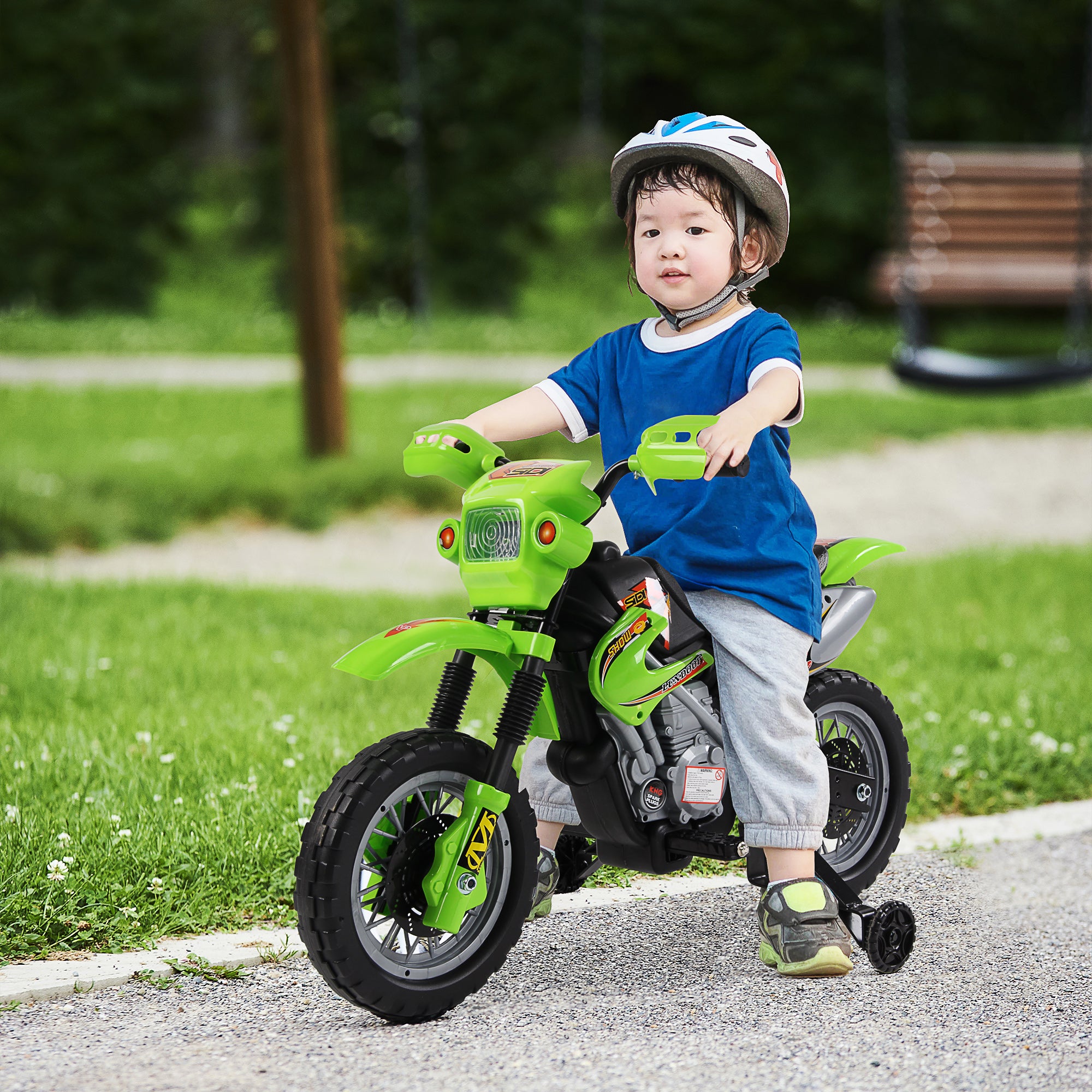 HOMCOM 6V Kids Child Electric Motorbike Ride on Motorcycle Scooter Children Toy Gift for 3-6 Years (Green) 