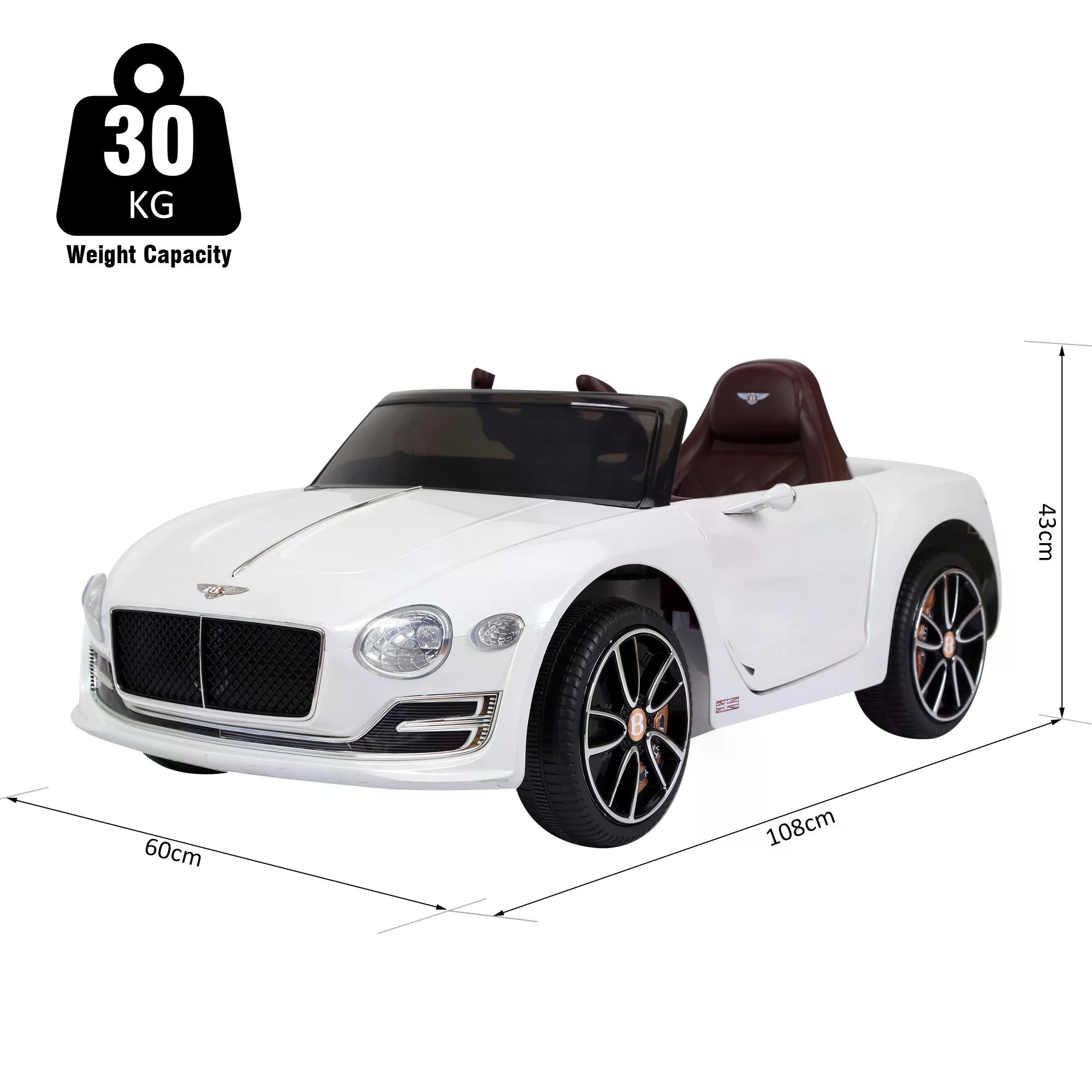 HOMCOM Kids Electric Car Kids Ride on Toys W/ LED Lights-White 