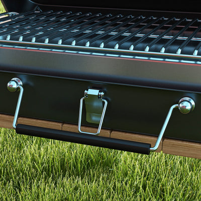Outsunny Metal Suitable-Style Portable BBQ Grill - Black 