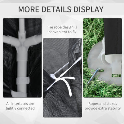 Outsunny 4 x 3 m Party Tent Wedding Gazebo Outdoor Waterproof PE Canopy Shade with Panel 