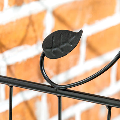 Outsunny Decorative Garden Fencing, 8PCs 43in x 23ft Outdoor Picket Fence Panels, Rustproof Metal Wire Landscape Flower Bed Border Edging Animal Barrier, Black 