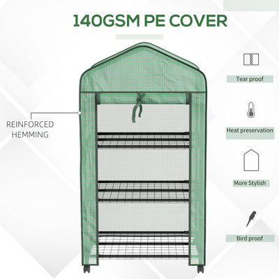 Outsunny Three-Tier Mini Greenhouse - Green 