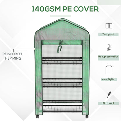 Outsunny Three-Tier Mini Greenhouse - Green 