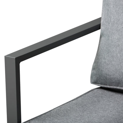 Outsunny 9PCs Patio Aluminium Dining Set, Space Saving Cube Set with 4 Chairs, 4 Ottoman, Cushions, 8 Seater Garden Furniture 