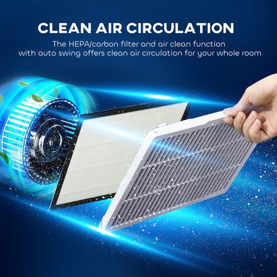 HOMCOM 5500mL Portable Dehumidifier with Air Purifier, UVC, Ioniser, 24H Timer, 5 Modes, 16L/Day, for Home Laundry, White 