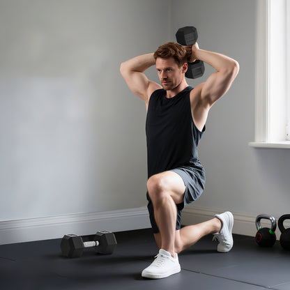 HOMCOM 2x20KG Rubber Hex Dumbbell Portable Hand Weights Dumbbell Home Gym