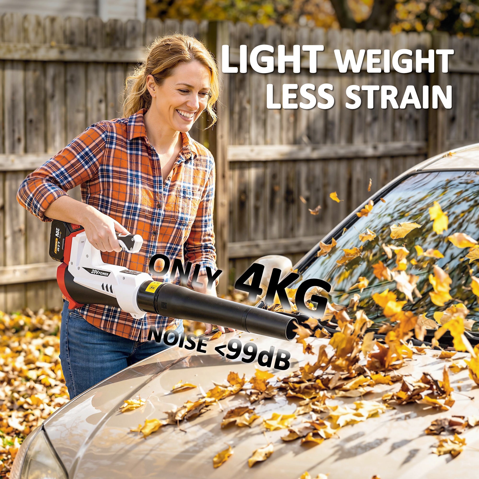 Outsunny Leaf Blower Cordless with 4000mAh Battery & Charger, 18V Lightweight Handheld Garden Blower with 6 Speed Levels 