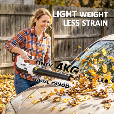 Outsunny Leaf Blower Cordless with 4000mAh Battery & Charger, 18V Lightweight Handheld Garden Blower with 6 Speed Levels 