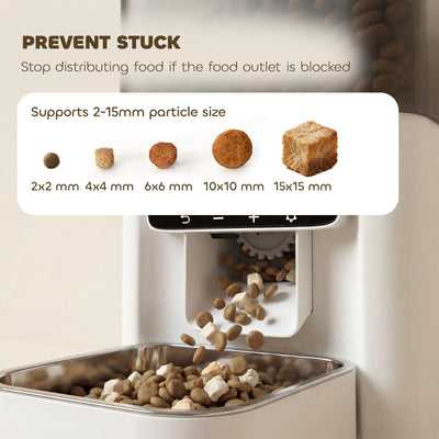 PawHut Programmable Automatic Cat Feeder with Timer Up to 6 Meals Per Day, 10s Voice Recorder, Portion Control 