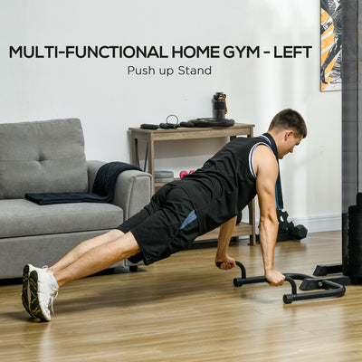 SPORTNOW Multi Gym Workout Station, Weight Machine with 65kg Weight Stack, Sit Up Bench, Push Up Stand, Dip Station 