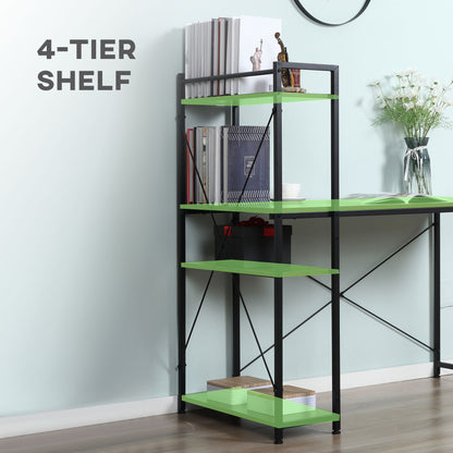 HOMCOM Computer Desk with Storage Shelves on Left or Right, Industrial Reversible Writing Desk for Home Office, Study, Easy Assembly, 120 x 64 x 121cm, Walnut and Black 