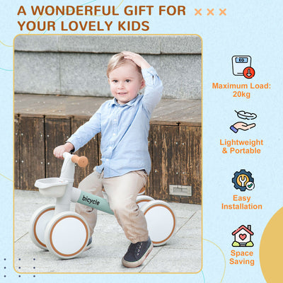 AIYAPLAY Kids Balance Bike for 1-3 Years Old with Adjustable Seat, Silent Wheels, Green 
