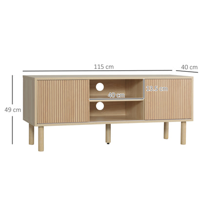 HOMCOM Sliding Door TV Cabinet Stand - Oak Wood-Effect 