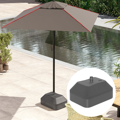 Outsunny Fillable Garden Parasol Base, Heavy Duty Parasol Base Stand Outdoor Umbrella Stand, Filled Up to 24kg with Stand or 20kg with Water, Sun Umbrella Base for Deck Poolside, Black